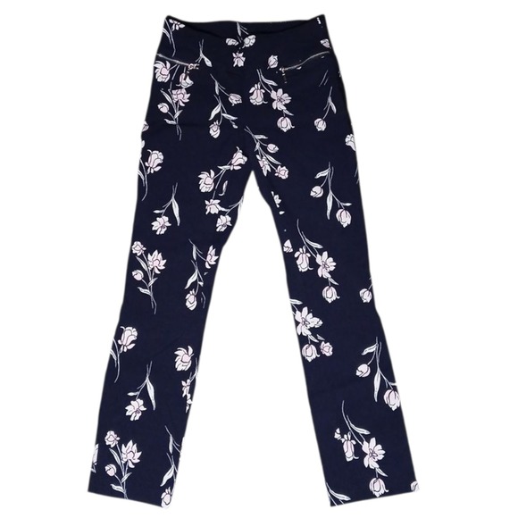 Joe B Pants - Joe Benbasset Women's Blue With‎ Floral Pattern Strech Skinny Pants Size XS